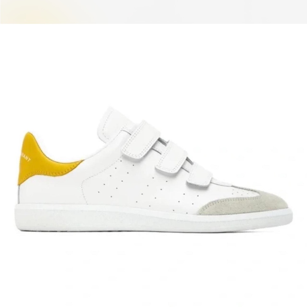 Isabel Marant Beth White and Yellow Sneakers